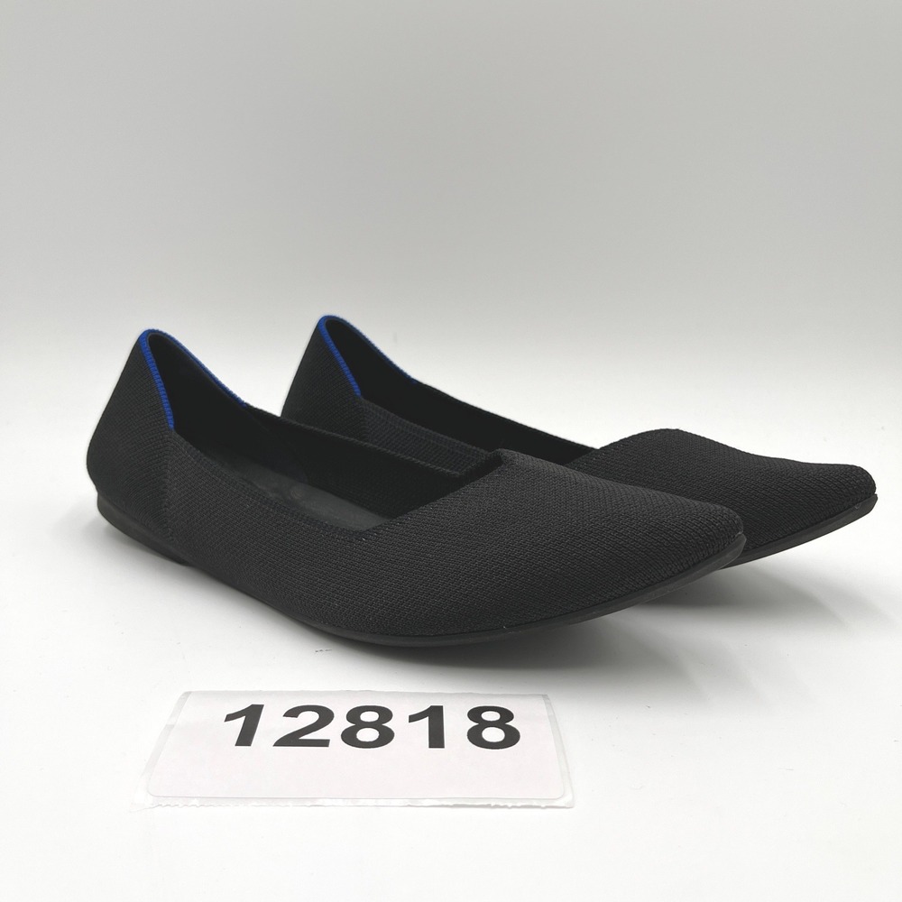 Rothy's The Point II Ballet Flat Womens 9 Black Comfort Slip On Loafer Shoes